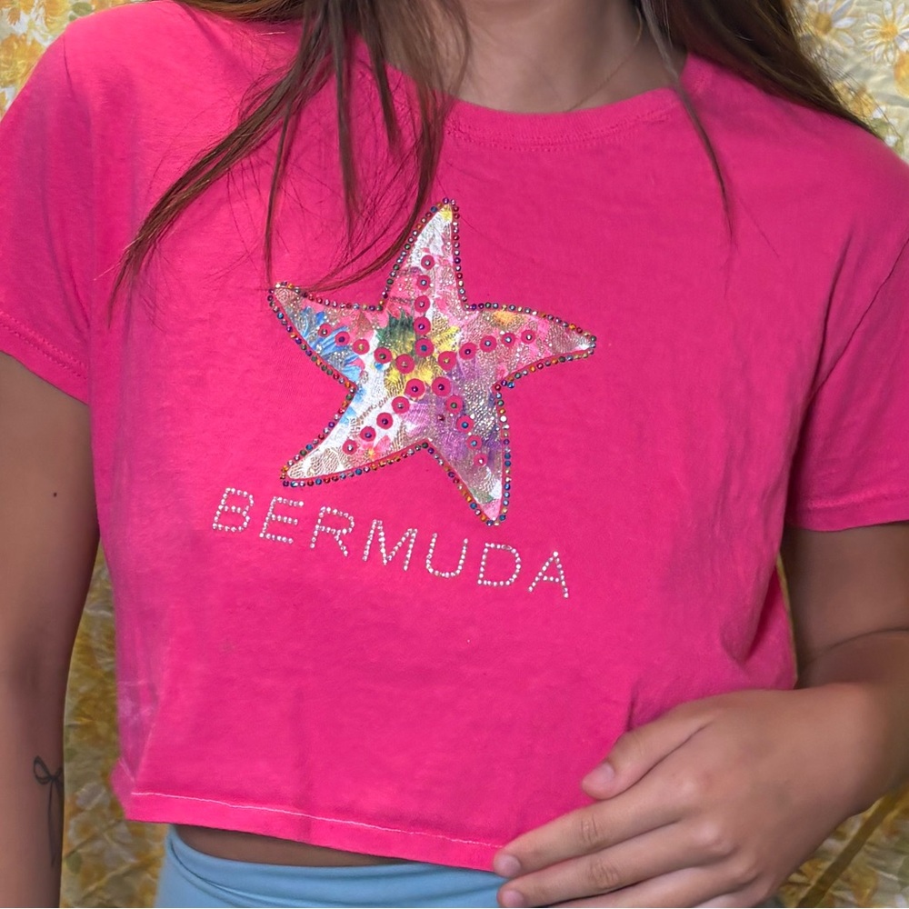 Bermuda cropped tee🏝️💞